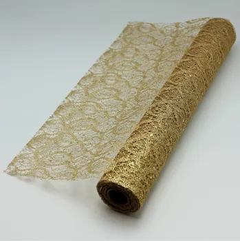 Krajka Krajka polyester š36cm/5m zlatá gliter (802/GLG)