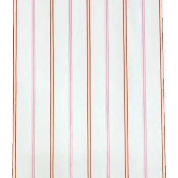 Bavlněný satén bílý, růžový pruh, š.130