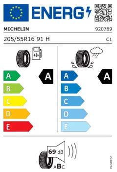 energetický štítek letní pneumatiky Michelin Primacy 4 205/55 R16 91 H FP S2