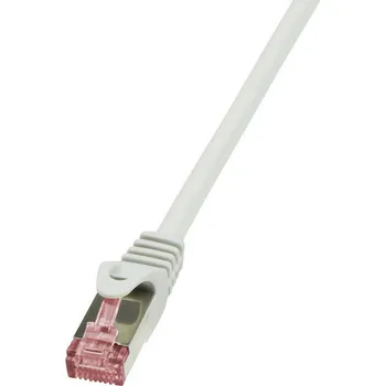Datový kabel LogiLink CQ2072S RJ45 síťové kabely, propojovací kabely CAT 6 S/FTP 5.00 m šedá samozhášecí, s ochranou 1 ks