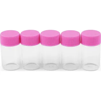 Galanterie Skleněná lahvička s plastovým víčkem 20x40 mm