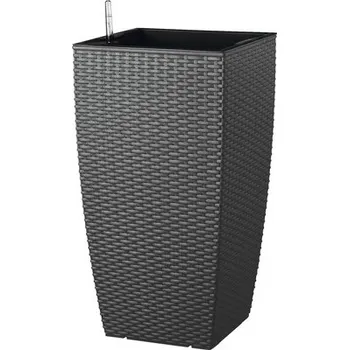 Květináč Samozavlažovací květináč umělý ratan Lafiora 36 x 66 cm antracit