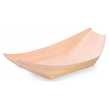 Jednorázové nádobí Fingerfood miska dřevěná, lodička 18 x 10,5 cm 66618