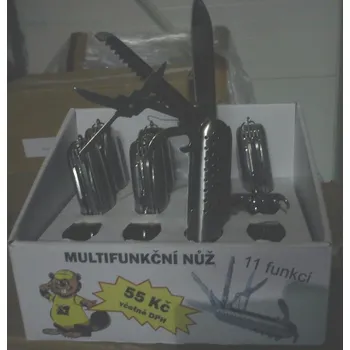 Multifunkční nůž Kapesní nůž stříbrný 11 funkcí