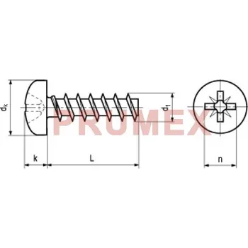 Šroub Šroub do plastu válcová hlava-pozdriv 3,5x25 pozink
