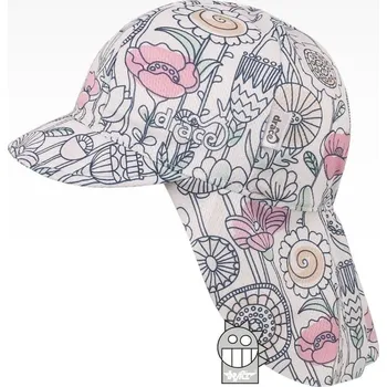 Pokrývka hlavy Kšiltovka klobouček Dráče SAFARI 04 funkční lehká letní s krytím krku s květinami velikost čepic: 48-50cm (1-2 roky, RDX vel.3)