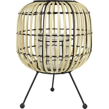 Svícen Přírodně - černá lucerna na nožičkách - Ø 21*30cm