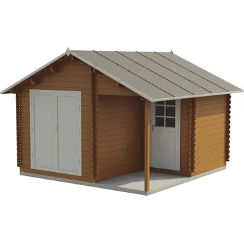 Zahradní domek Zahradní domek roubený LEON 4,5 x 4,5m (Levný zahradní domek dřevěný roubený LEON 4,5 x 4,5m )