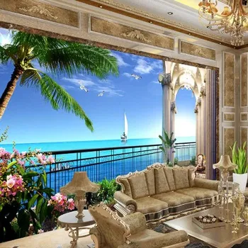 Fototapeta Solution Media 3D tapeta - Balkón s výhledem na moře MU1201 1 - Voděodolné plátno - Textilní tapeta omyvatelná - 250g/m2