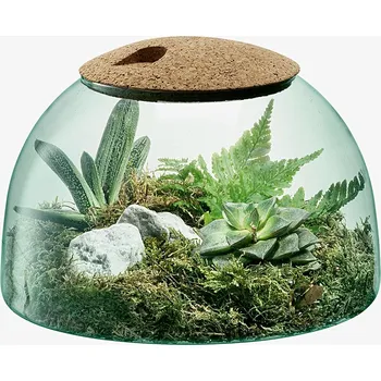 Váza Skleněná dekorace Canopy, výška 16.5 cm, čirá/korek - LSA International