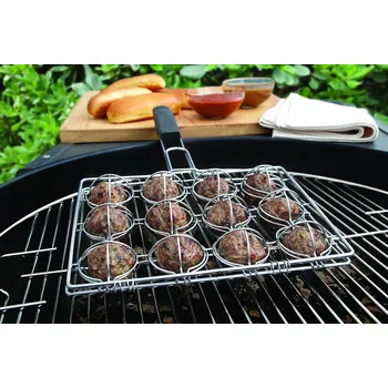 Příslušenství pro gril Steven Raichlen Best of Barbecue Nerezový koš na grilování masových koulí