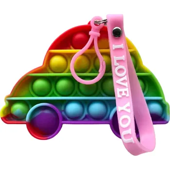 POP IT Pop It antistresová hračka auto s náramkem rainbow