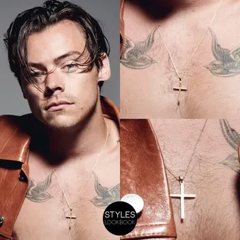 Gadget řetízek Harry Styles - zlatý kříž