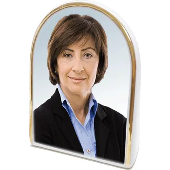 Smuteční dekorace Stojánek na hrob s fotografií - Kupole 9x7 cm