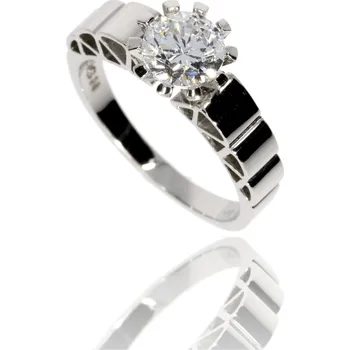 Prsten Zlatnictví Helios Prsten bílé zlato se zirkony B45441