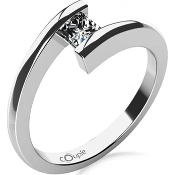 Prsten Couple, Zásnubní prsten Luise, bílé zlato se zirkonem, vel.: 54, ø17,2 mm, 5260035-0-54-1