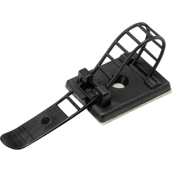 Stahovací páska TRU COMPONENTS WCT-64 úchytka samolepicí, šroubovací 1206769 Průměr kabelového svazku (rozsah) 16 mm (max) s upevňovací páskou černá 1 ks