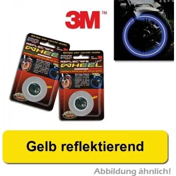 Samolepicí dekorace na vozidlo 3M proužky na ráfky kola reflexní žlutá, 5mm, 6 metrů, až na 18´´ kola