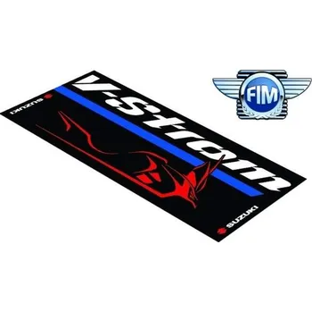 Koberec pod moto 80x250cm SUZUKI V-STROM černo/červený 1205