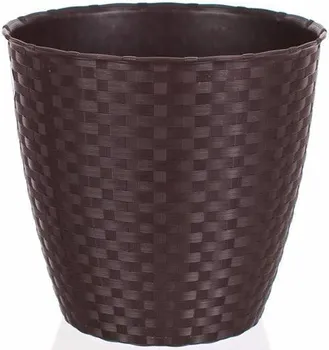 Květináč VETRO-PLUS Rattan 24 cm hnědý