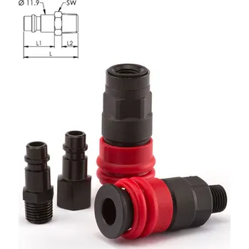 Příslušenství ke kompresoru GAV VSUVKA THERMOPLAST. RYCHLOSPOJKY STL.VZDUCH 1/4" vnější závit