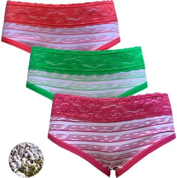 Dámské oblečení Tinasan Dámské bavlněné kalhotkyTinasan M-19 ( 3 ks v balení ) Barva: Vícebarevné 2, Velikost: XL