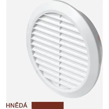Domácí ventilátor Mřížka větrací kruhová bez síťoviny, průměr 110 mm, hnědá