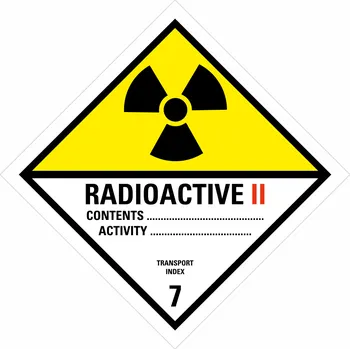 Značení ADR třída 7 - Radioaktivní látky kategorie II samolepící vinylová fólie 100 x 100 mm