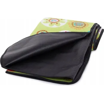 Pikniková deka Verk Pikniková deka 150 x 200 cm květy zelená