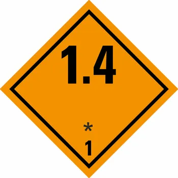 Značení ADR třída 1.4 - Výbušné látky a předměty samolepící vinylová fólie 100 x 100 mm