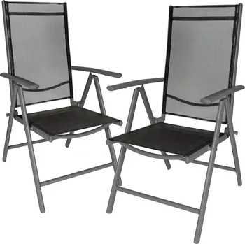 tectake 401633 židle hliníková 2 ks černá/antracit