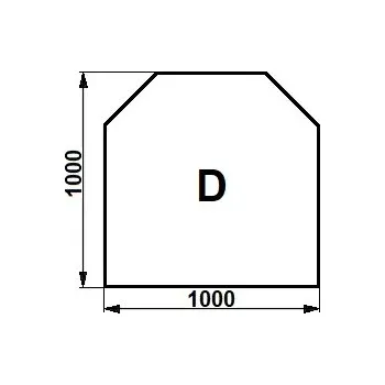 Haas+Sohn Sklo pod kamna D čiré 1000x1000 - tloušťka 6 mm