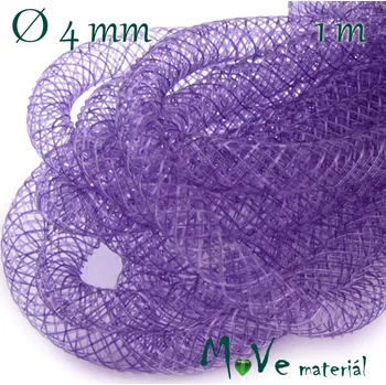 Stuha Modistická krinolína dutinka 4mm, 1m, fialová