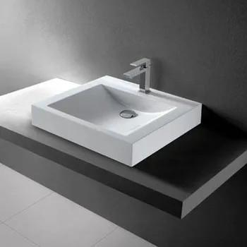 Umyvadlo BESTECO SQUARE Umyvadlo z litého mramoru, 55x50 cm, bílé (P6911)