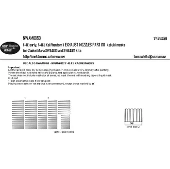 Plastikový model 1/48 Mask F-4E early, F-4EJ EXH.NOZZLES part I10