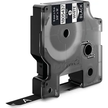 Kotouček do pokladny a tiskárny štítků páska do štítkovače DYMO IND RHINO 1805437 vinyl Barva pásky: černá Barva písma:bílá 9 mm 5.5 m