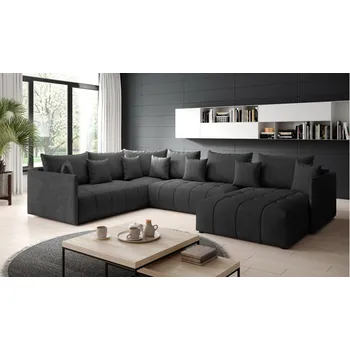 Sedací souprava Rozkládací rohová sedačka ARIANA U tmavě šedá