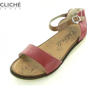 Dámské sandále Nadměrné červené sandály, bílá vyšší podešev, R2752-33 42