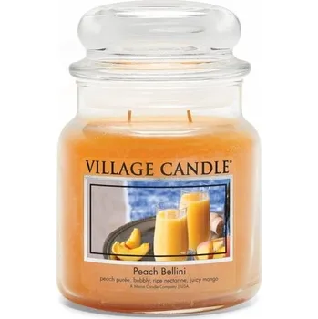 Svíčka Village Candle Peach Bellini 397g - středni vonná svíčka ve skle Broskvové Bellini