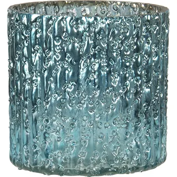 Svícen Modrý skleněný svícen Blavy S - Ø 8*8 cm