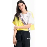 CHAMPION tričko - Colour Block Jacquard Logo Tape Cropped T-Shirt (YS004) velikost: L