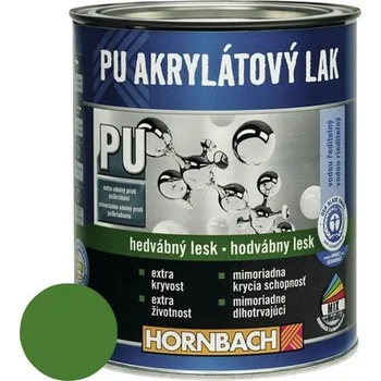 barva a nátěr na dřevo Barevný lak Hornbach PU akrylátový na vodní bázi 0,75 l listová zelená hedvábný lesk