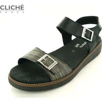 Dámská móda Nadměrné černé sandálky na vyšší podešvi, vyjímatelná stélka, D2051-02 45