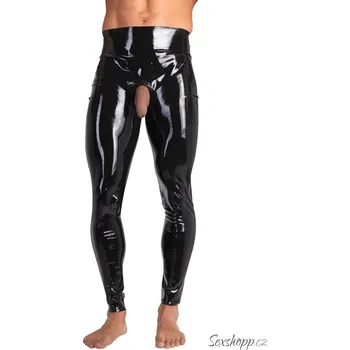 Pánské erotické prádlo Latexové legíny s otvorem na penis, XXL