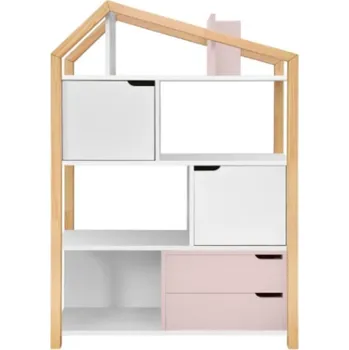 Knihovna Bellamy Dětská knihovna, regál - domeček barva: růžová