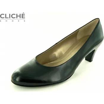 Dámské lodičky Černé nadměrné kožené lodičky Gabor 44