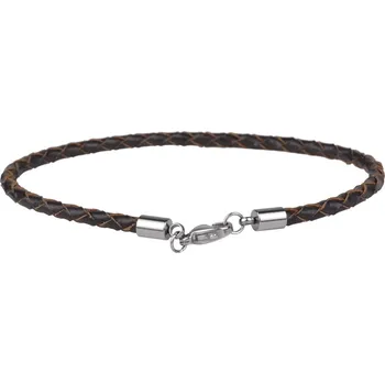 Náramek Šperky4U Hnědý splétaný náramek koženka - NR1268-BR