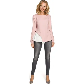 M333 Asymetrická vrstvená halenka - pudrová EU XXL