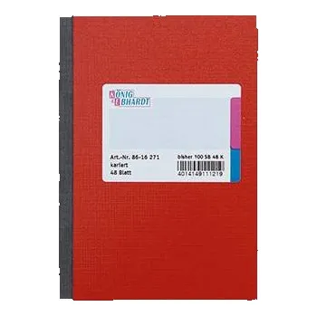 Sešit König a Ebhardt Kladde 8616271 poznámková kniha čtverečkovaný červená Počet listů: 48 DIN A6