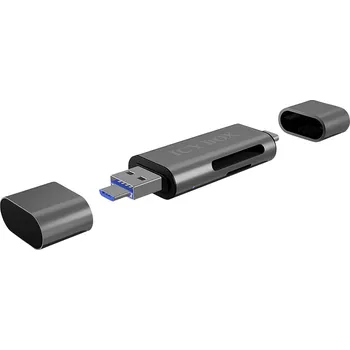 Čtečka paměťových karet ICY BOX IB-CR200-C, SD/microSD USB 2.0 Card Reader mit Type-C® a -A und Micro-B Anschlüs USB flash disk USB-C® USB 2.0 antracit (matný)